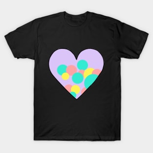 Polka Dot Heart Sticker T-Shirt